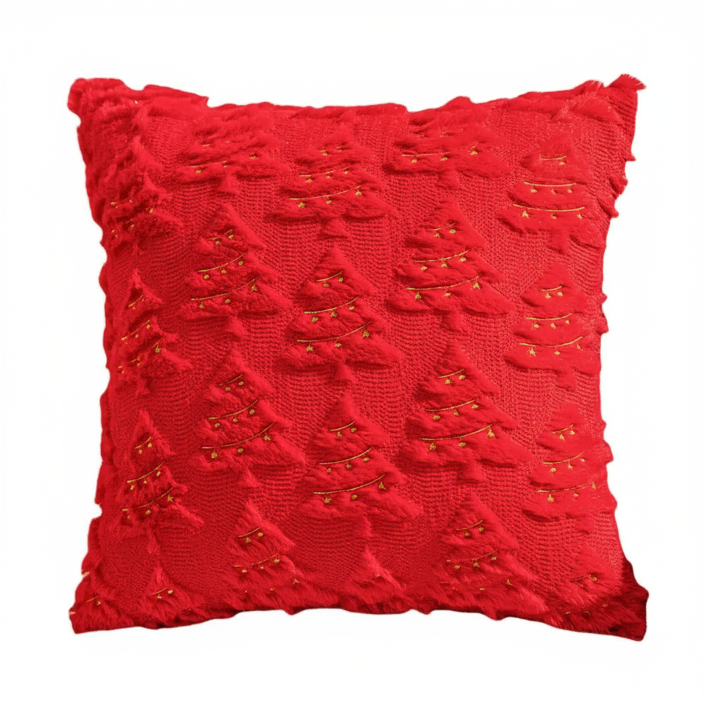 Weihnachtsbaum Kissenbezug | 45x45 cm Plüsch Dekoration