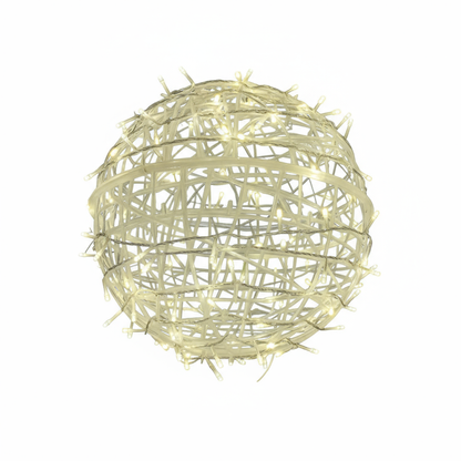 Rattanball Lichterkette | LED Außenbeleuchtung Warmweiß