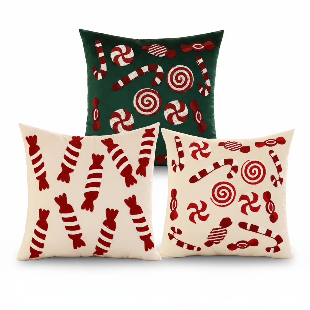 Weihnachtskissenbezug mit Schneeflocken | Samt Kissenbezug