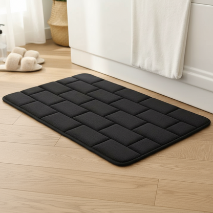 Tappetino antiscivolo per bagno beige motivo mattoni | Tappetini da bagno