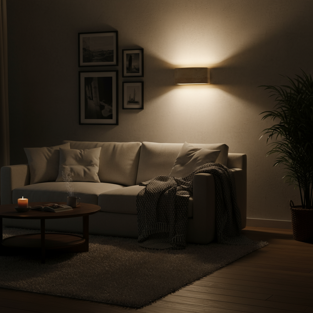 Travertin Stein | Wandlampe IP65