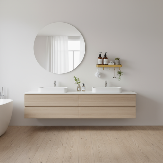 DecoShelf | modern wandrek hout voor badkamer