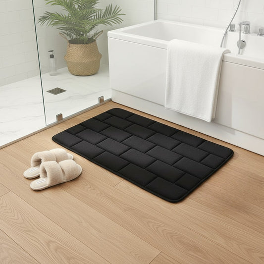 Antislip badmat beige baksteenpatroon | badmatten