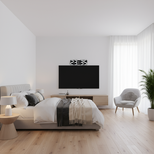 Modern 3D LED Wall Clock Black | Digital Kitchen Clock Eye-catcher