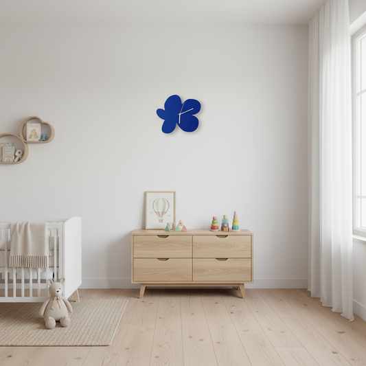 CobaltTick | Wanduhr Modern Kobaltblau 30 cm MDF-Holz