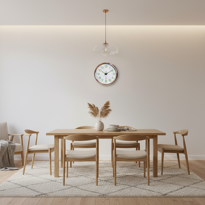 Treviq | Large Modern Wall Clock with LED Display Black