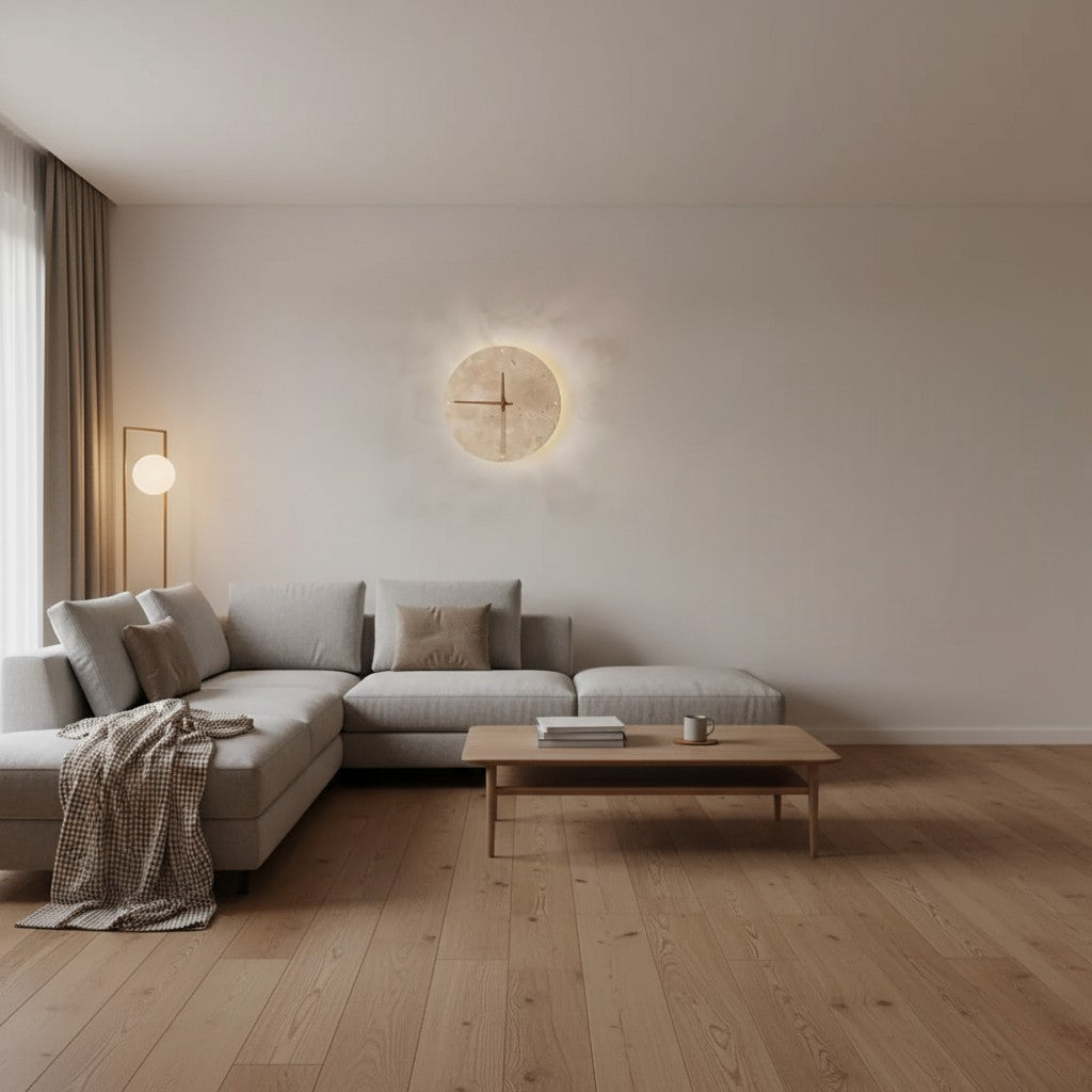 Secunda | Modern Marble LED Wall Clock 23 cm