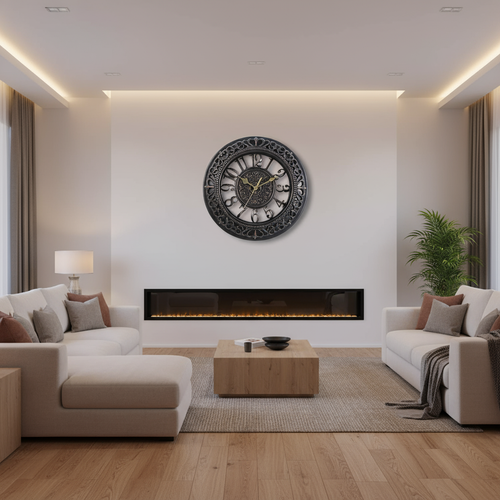 Large Black Modern Wall Clock | Elegant Wall Clock