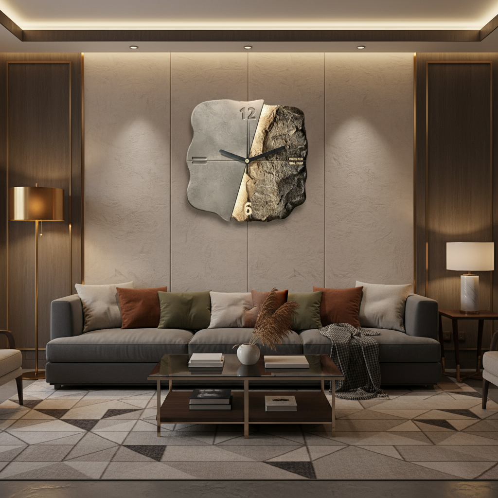 Clockistry | Grote wandklok modern 50 cm 3D-ontwerp blikvanger
