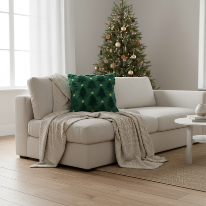 Weihnachtsbaum Kissenbezug | 45x45 cm Plüsch Dekoration