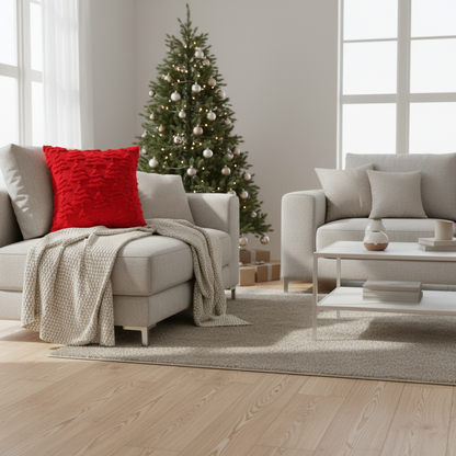 Weihnachtsbaum Kissenbezug | 45x45 cm Plüsch Dekoration