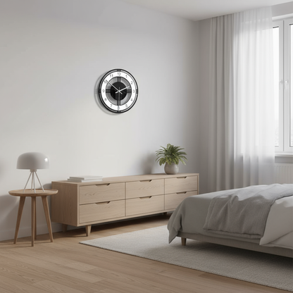 Black wall clock | Modern wall decoration for living room
