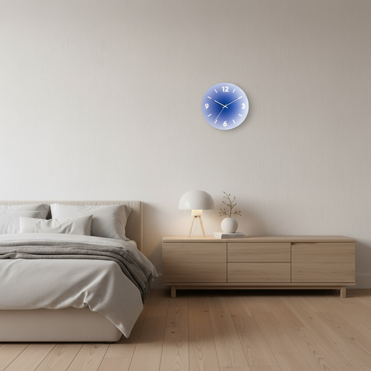 Levendige moderne wandklok met stil quartzuurwerk – ronde glazen klok in kleur, 30 cm en 35 cm
