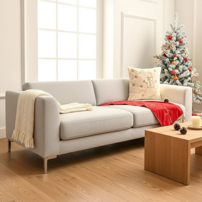 Plüsch Weihnachtskissenbezug | Bestickte Kissenhülle