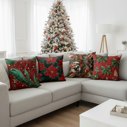 Festliche Weihnachtskissenbezüge 40x40 | Dekokissen Hüllen