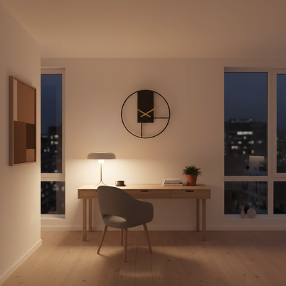 Aurum | Large Wall Clock Modern Black 40 cm Minimalist