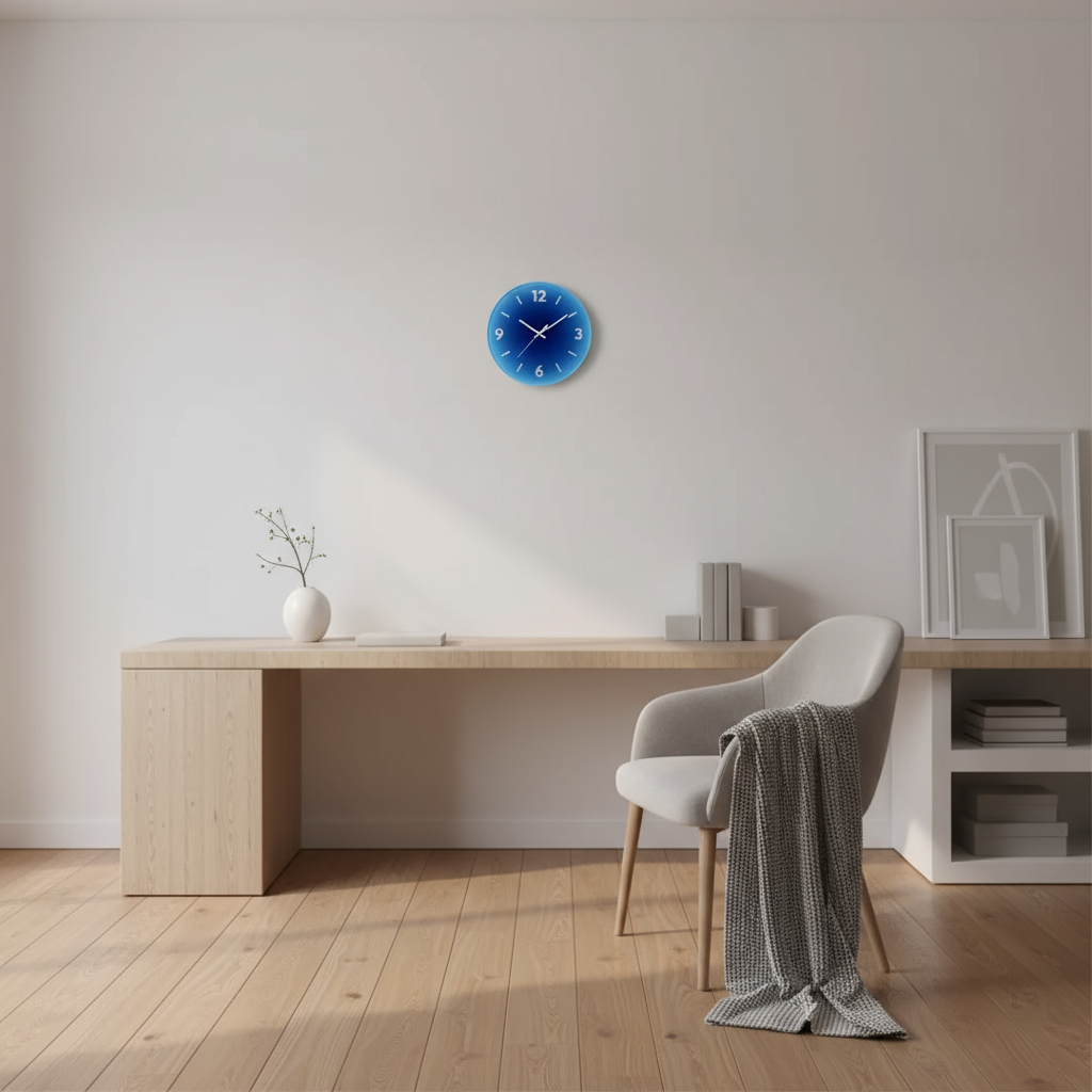 Sunset | Large Modern Wall Clock made of Glass