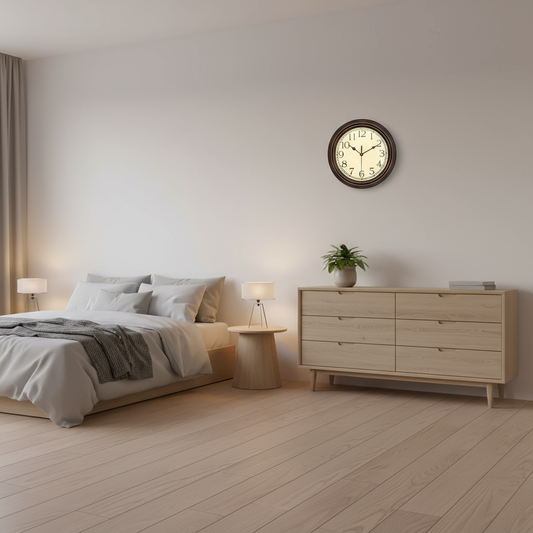 Nostga | Grote houten wandklok retro blikvanger 35 cm