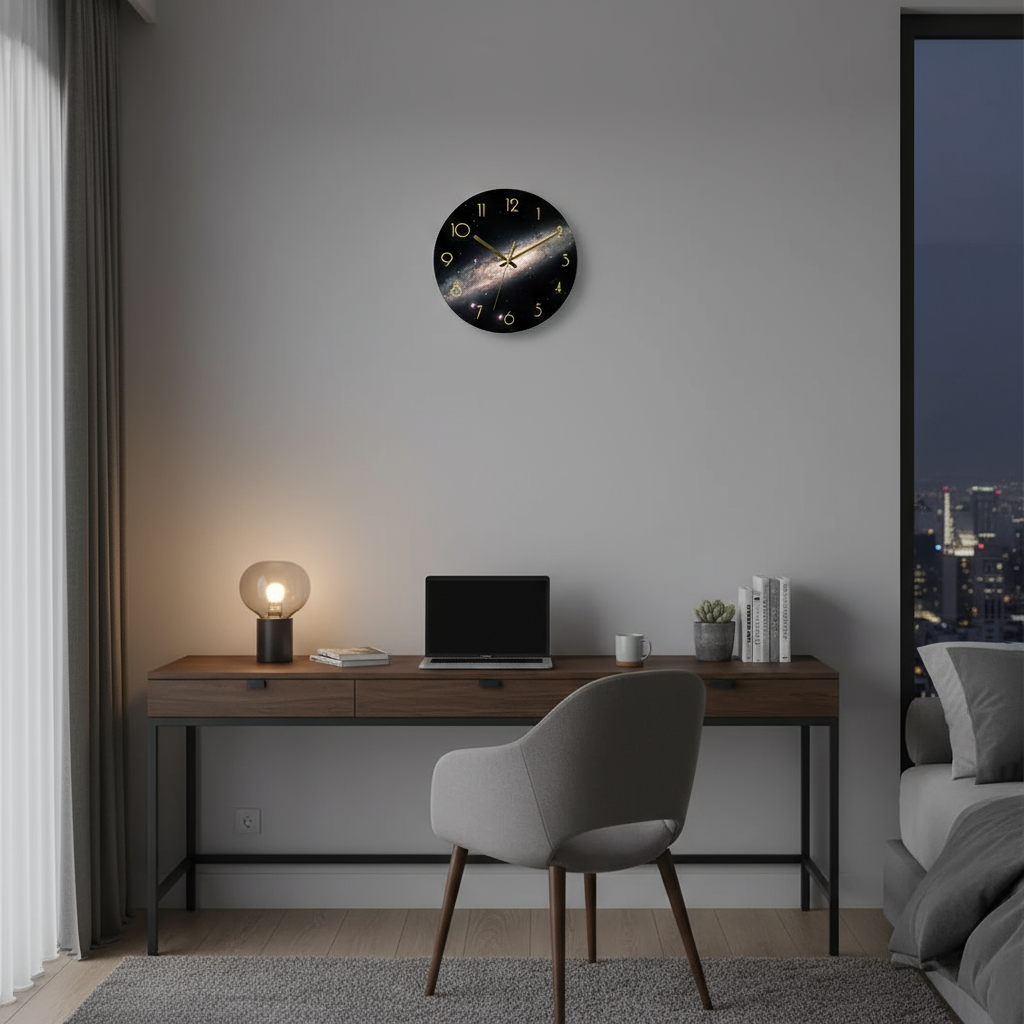 Grote moderne wandklok van glas | Elegante keukenklok