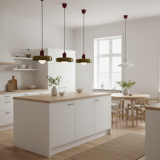 Bauhaus Pendelleuchte aus Farbglas