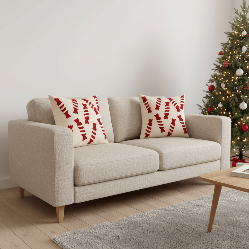 Weihnachtskissenbezug mit Schneeflocken | Samt Kissenbezug