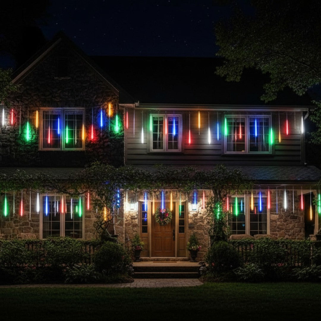Meteorregen LED Lichterkette | Weihnachtsbeleuchtung Außen