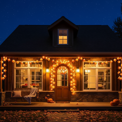 Ahornblatt LED Lichterkette | Herbstliche Dekoration