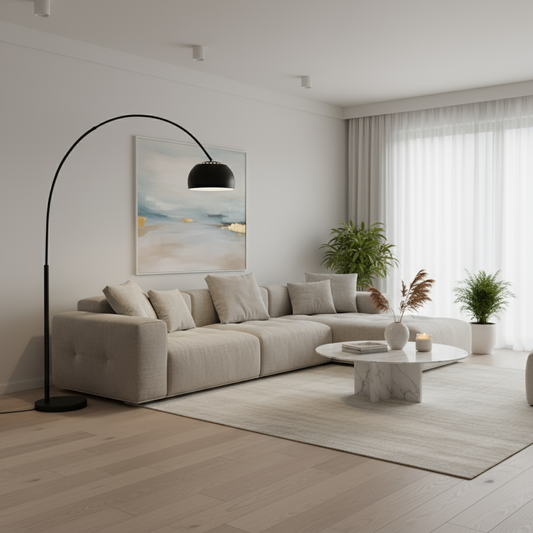 Booglamp 195 cm zwart