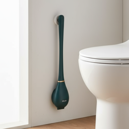 CleanSweep | Siliconen toiletborstel met wandhouder