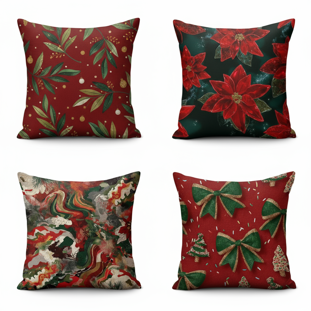Festliche Weihnachtskissenbezüge 40x40 | Dekokissen Hüllen