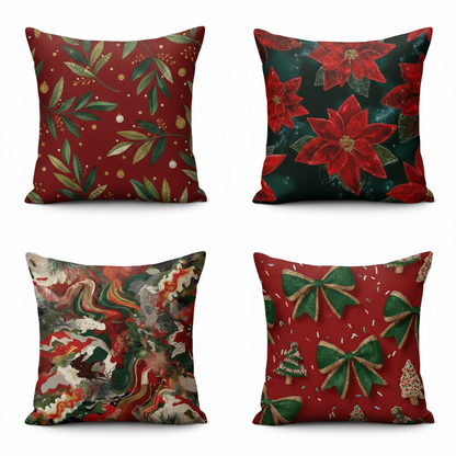 Festliche Weihnachtskissenbezüge 40x40 | Dekokissen Hüllen