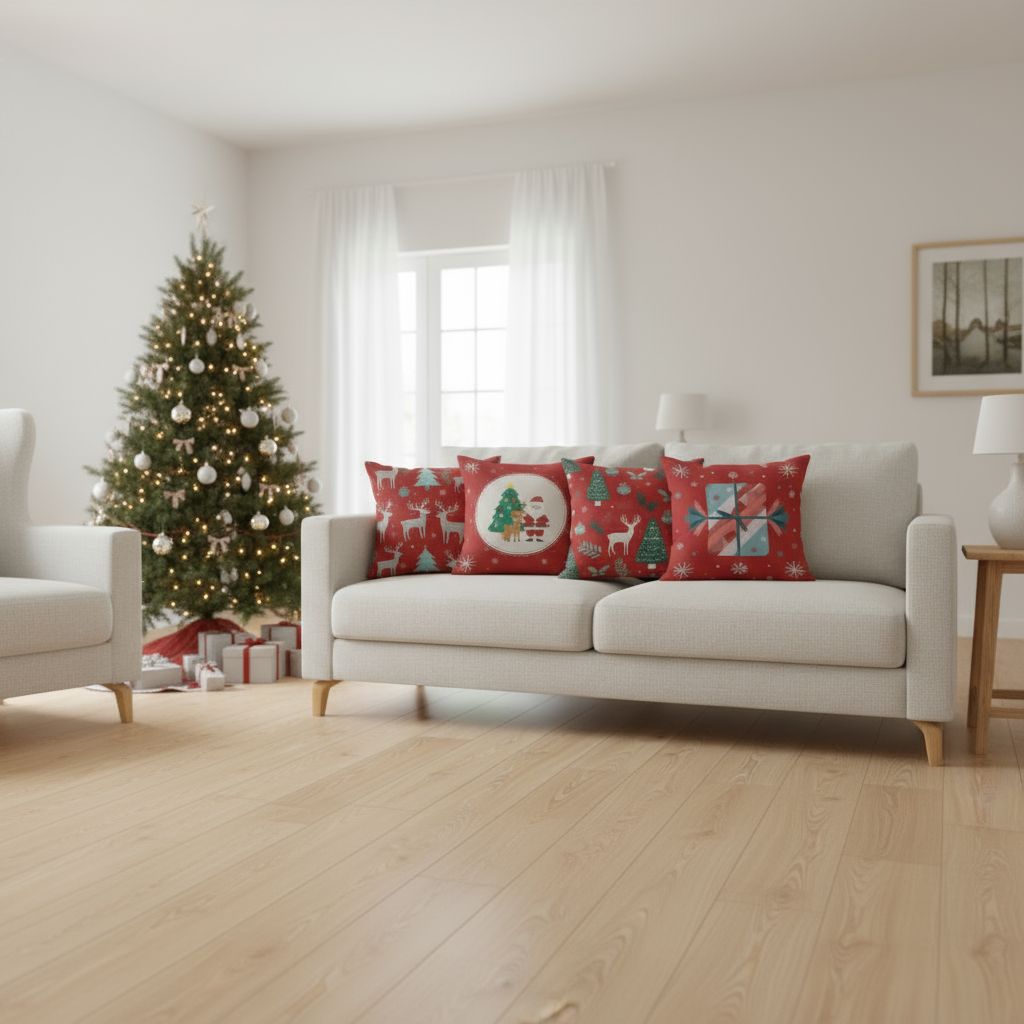 Weihnachtskissenbezug 40x40 | Dekorative Kissenhülle für Sofa