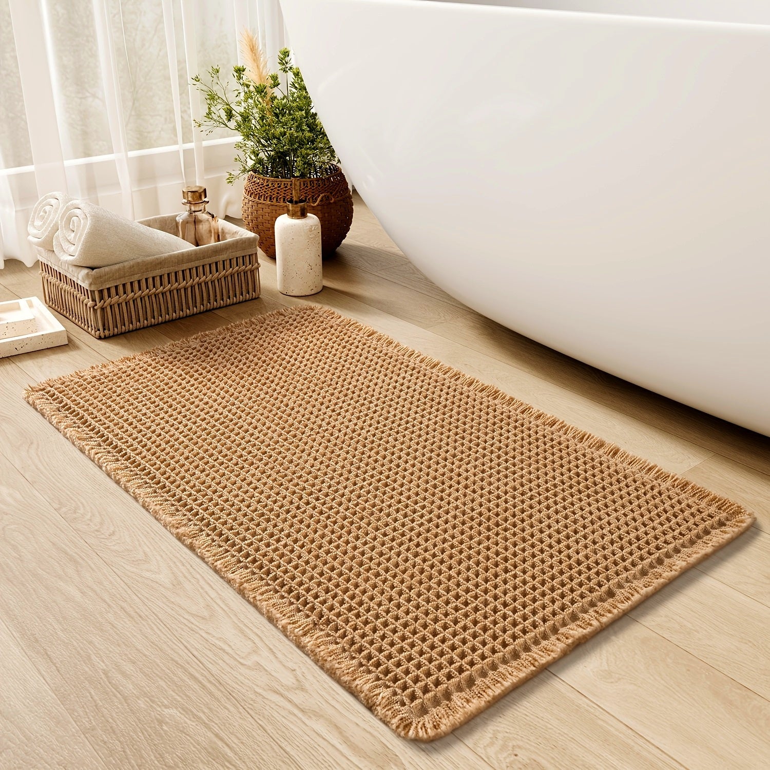 AbsorbEase | Ultra-absorbierende Badematte mit Fransen 1