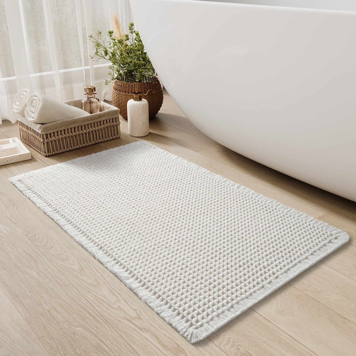 AbsorbEase | Ultra-absorbierende Badematte mit Fransen 6