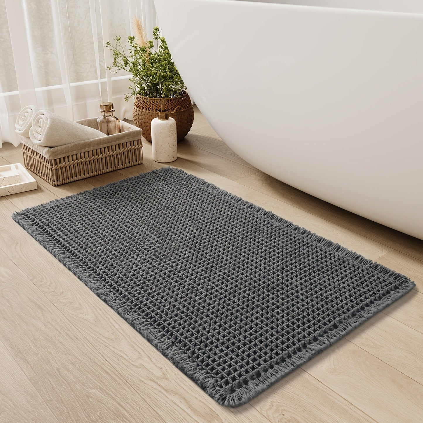 AbsorbEase | Ultra-absorbierende Badematte mit Fransen 9