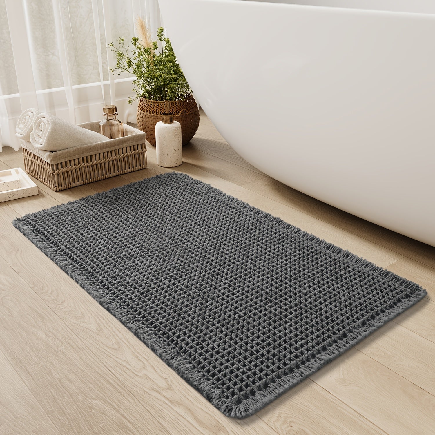 AbsorbEase | Ultra-absorbierende Badematte mit Fransen 9
