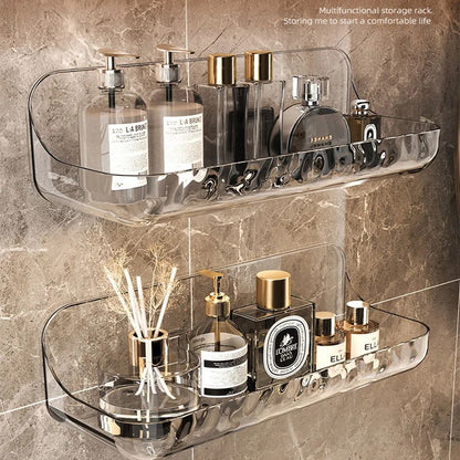 Acryl Badezimmerregal | Wandmontierter Duschorganizer ohne Bohren 4