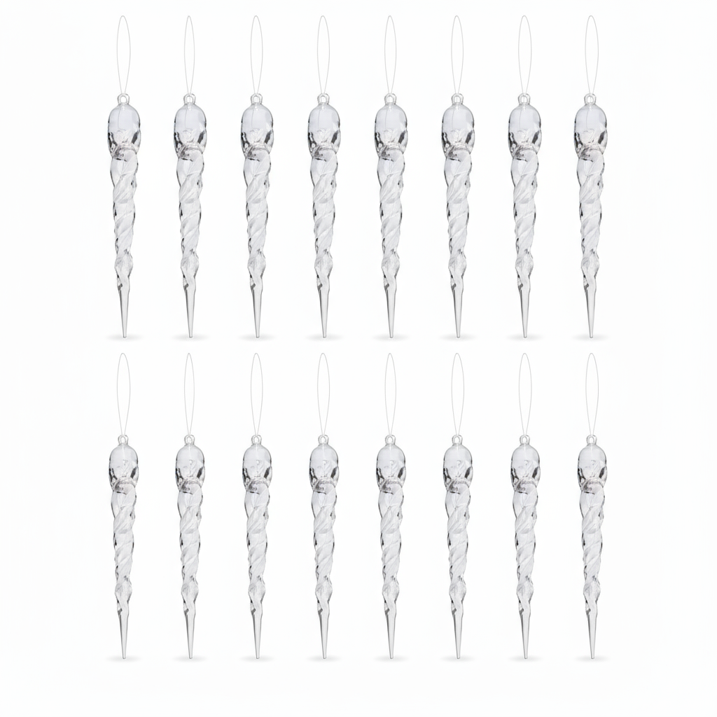 Kristall-Eiszapfen Anhänger | Elegante Weihnachtsdeko für Fenster