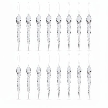 Kristall-Eiszapfen Anhänger | Elegante Weihnachtsdeko für Fenster