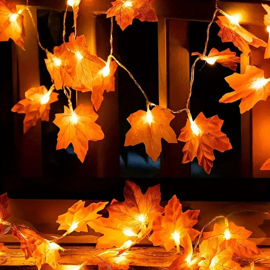Ahornblatt LED Lichterkette | Herbstliche Dekoration 0