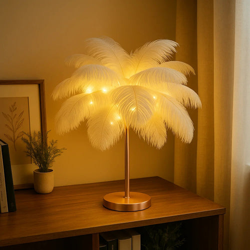 Ätherische Federlampe | Dekorative Tischleuchte 0