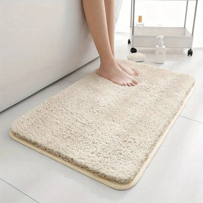 Badezimmermatte Schwarz | Dicke Antirutsch Wasserabsorbierende Matte 0