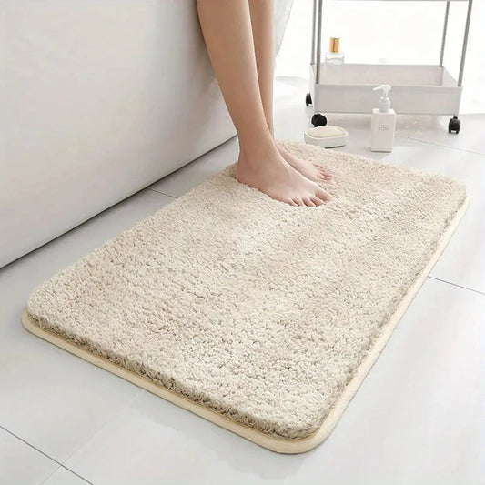 Badezimmermatte Schwarz | Dicke Antirutsch Wasserabsorbierende Matte 0