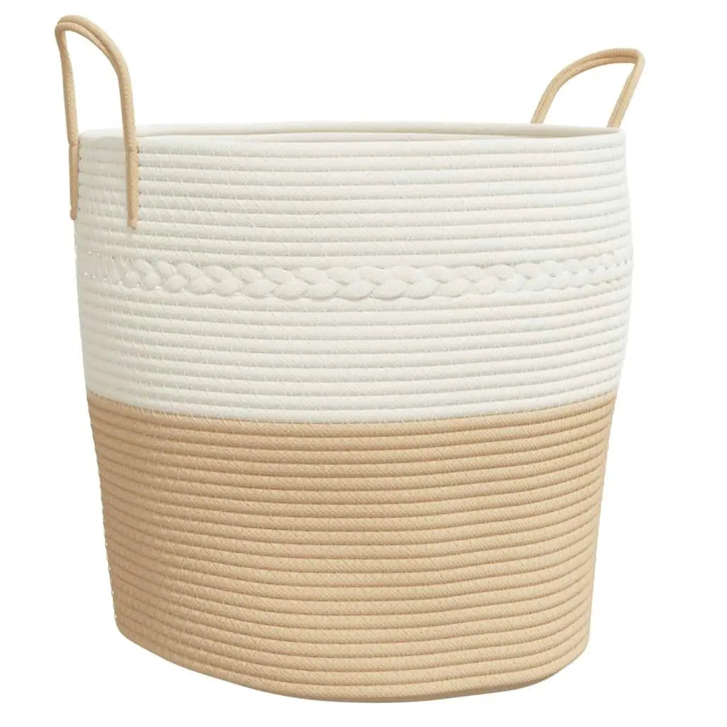 Beige und Weiße Aufbewahrungskorb | Moderner Home Organizer 1