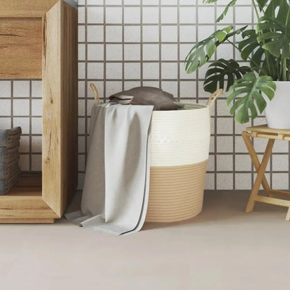 Beige und Weiße Aufbewahrungskorb | Moderner Home Organizer 2