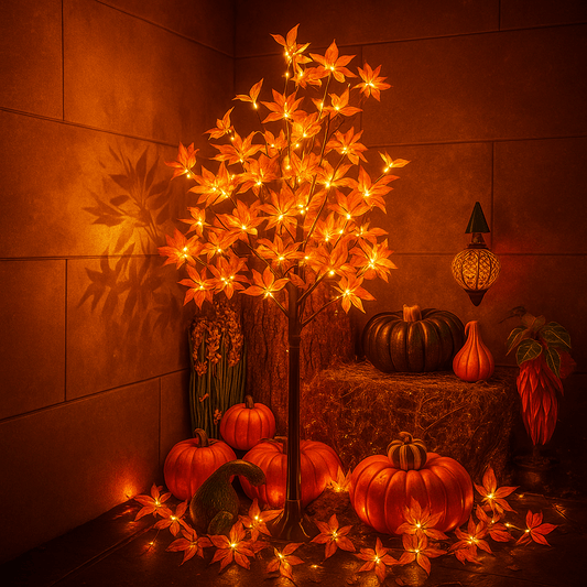 Bernsteinblattbaum | Dekorativer LED-Baum 0