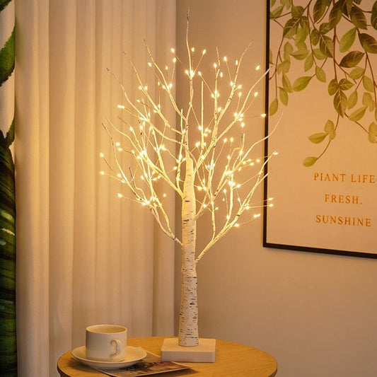 Birkenbaum | Tischlampe mit LED-Beleuchtung 55 cm Warmweiß 0
