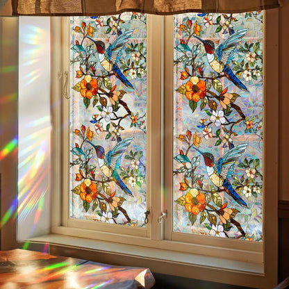 Buntglas Fensterfolie | Sichtschutzfolie mit Blumenmuster 3