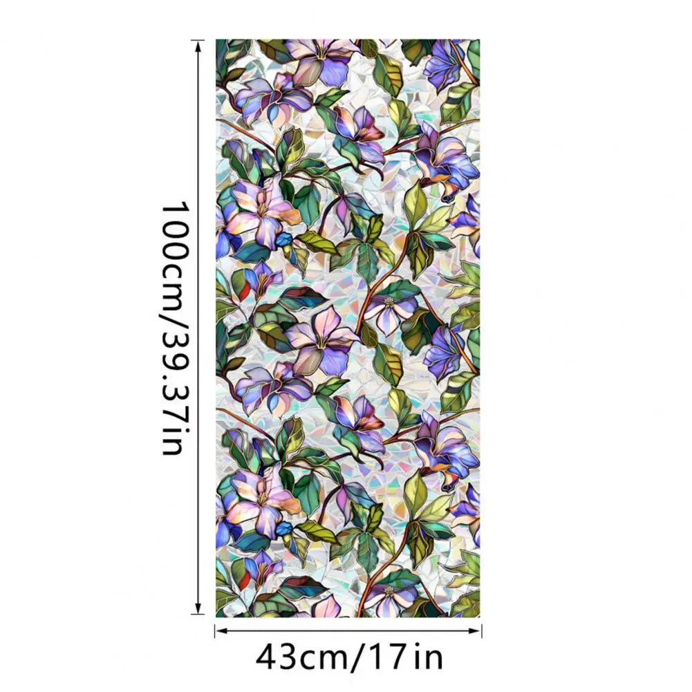 Buntglas Fensterfolie | Sichtschutzfolie mit Blumenmuster 5