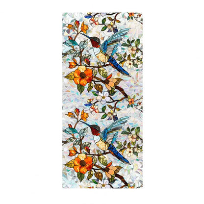 Buntglas Fensterfolie | Sichtschutzfolie mit Blumenmuster 6